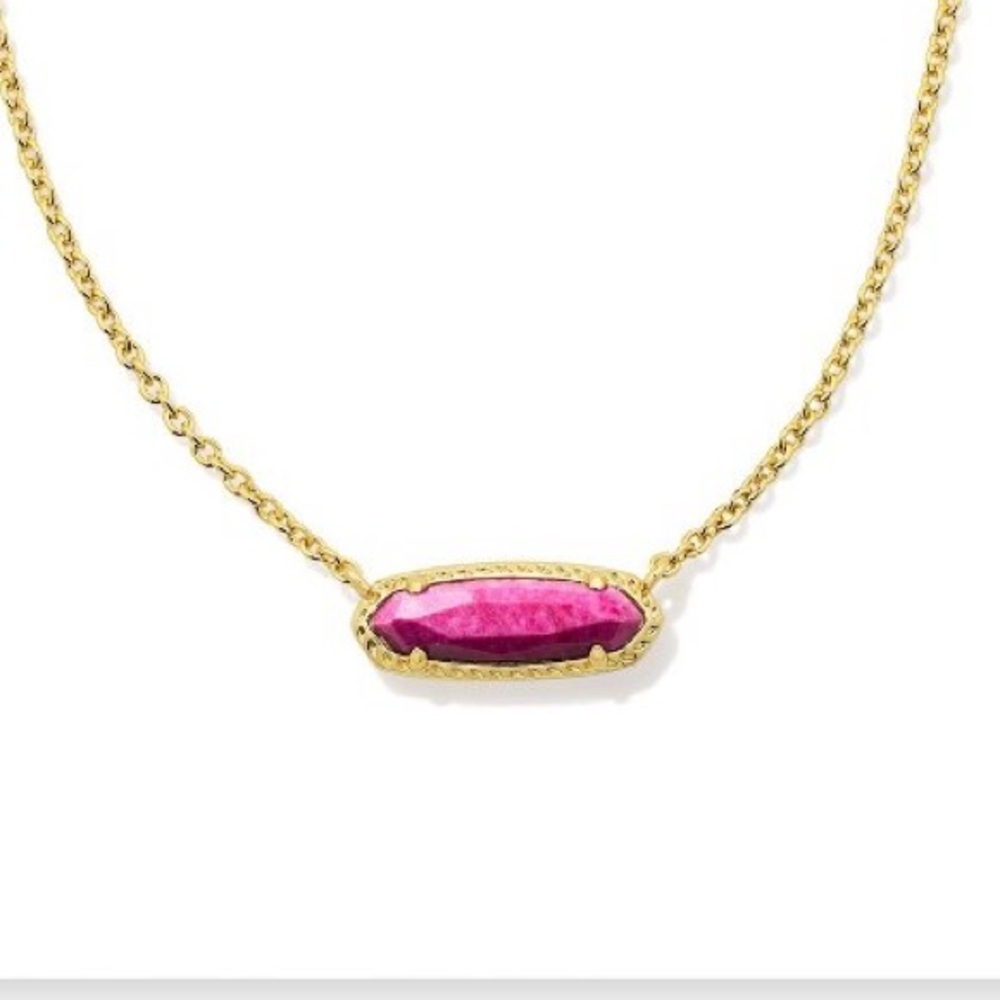 Kendra Scott Raspberry/Gold Tone Petite Necklace